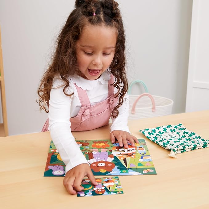 Mudpuppy Happy Campers – 36 Piece Jigsaw Puzzle to Go Featuring Cute Woodland Creatures Perfect Travel Activity for Children Ages 3 and Up
