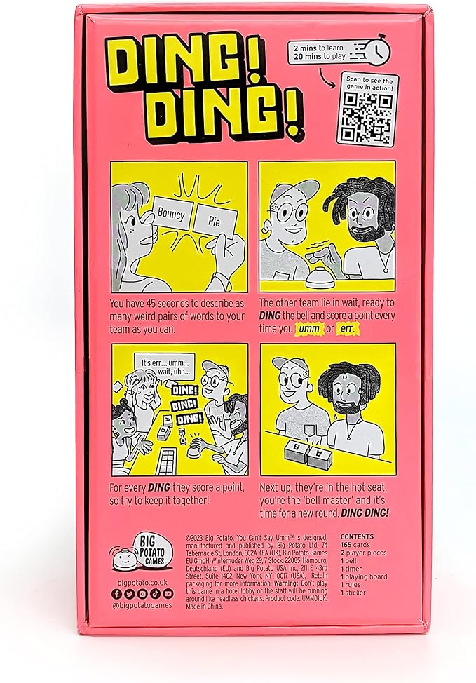 Big Potato You Can't Say UMM: A Party Game for Family and Adults, Fast-Paced Family Word Game, Must Have for Game Night, Bonus Content Included