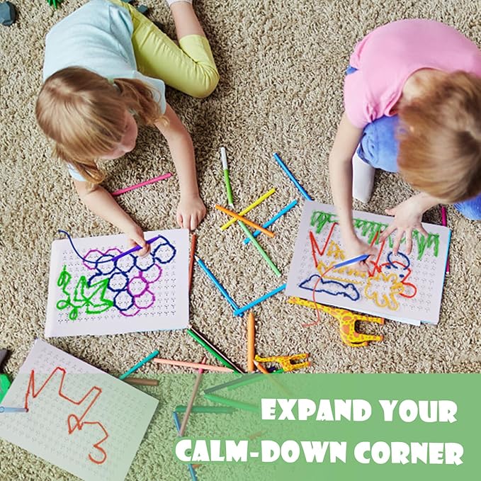 CHEROSIN Fine Motor Threading Boards for Kids - Pencil Grasp Fine Motor Toys Sensory Learning Boards for Preschooler, Calm Down Activity Therapy Toys Gifts for 3 4 5 6 Year Old Kids Boys Girls