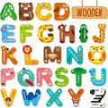 26 Magnetic Wooden Letters, Cute Animal Alphabet ABC Wood Magnets for Fridge Colorful Uppercase Animals Toys Set Educational Spelling Learning Games for Kids, Toddlers 3 4 5 Years Old