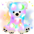 Hopearl LED Plush Polar Bear Lighting Up Stuffed Animal Floppy Night Lights Glow in The Dark Birthday Festival for Kids Boys Girls Toddlers, White, 11''