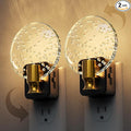 L LOHAS LED Night Lights Plug into Wall, Dusk to Dawn Sensor, 3000K Soft White LED, 180° Rotating Acrylic Bubble Nightlight, 0-100lm Adjustable Brightness, 2-Pack for Bedroom, Bathroom, Hallway
