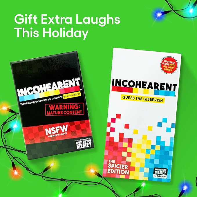 WHAT DO YOU MEME? Incohearent Expansion Pack NSFW Edition by Relatable, Designed to Add On to Incohearent Core Game, Funny Card Game for Adults, Good for Party Games, Includes 180 Cards