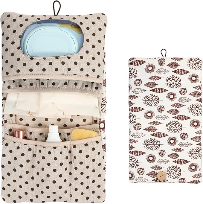 Baby Diaper Bag Organizer 2 in 1 Travel Diaper Bags, Foldable Compact Stroller Pouch for Newborn Essentials, Diaper Bags Insert Organizer, Travel-Friendly Diaper Clutch