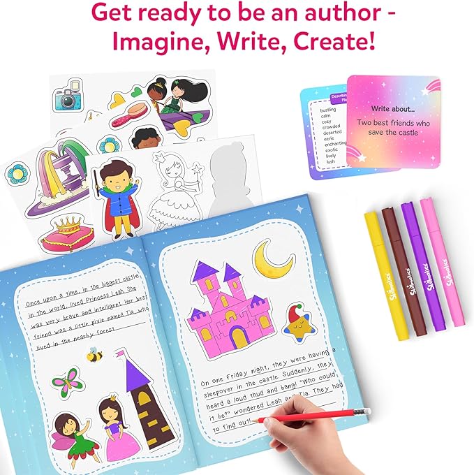 Skillmatics Storybook Art Kit - Create Fairytale Stories, DIY Craft & Writing Kit with 300+ Stickers, Scrapbooking & Journal Activity, Screen-Free Fun, Gifts for Kids Ages 5, 6, 7, 8, 9, 10