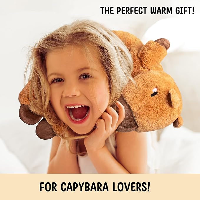Happy Fuel Capybara Microwavable & Weighted Stuffed Animals - Unscented Heatable Plush Doll, Cute Capybara Plush Toys Gifts for Girls Boys and Kids