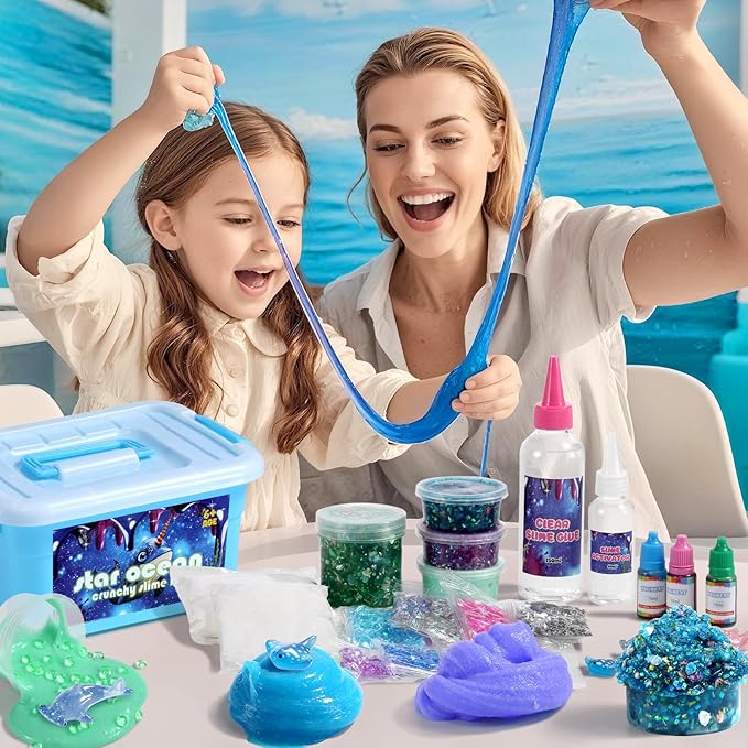 OPLDYRK Slime Kit for Girls Ages 8-12 Mini Butter, Clear, Water, Cloud Slimes, Slime Making Kit for Kids DIY Craft Kits,6 7 8 9 10 Year Old Girl Birthday Gift Cute Stuff