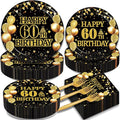 Kepeel 200Pcs 60th Birthday Party Tableware Set, Back in 1966 Birthday Party Decorations Supplies for Men Women Cheers to 60 Years Disposable Paper Plates Napkins Forks Favors, Serve 50