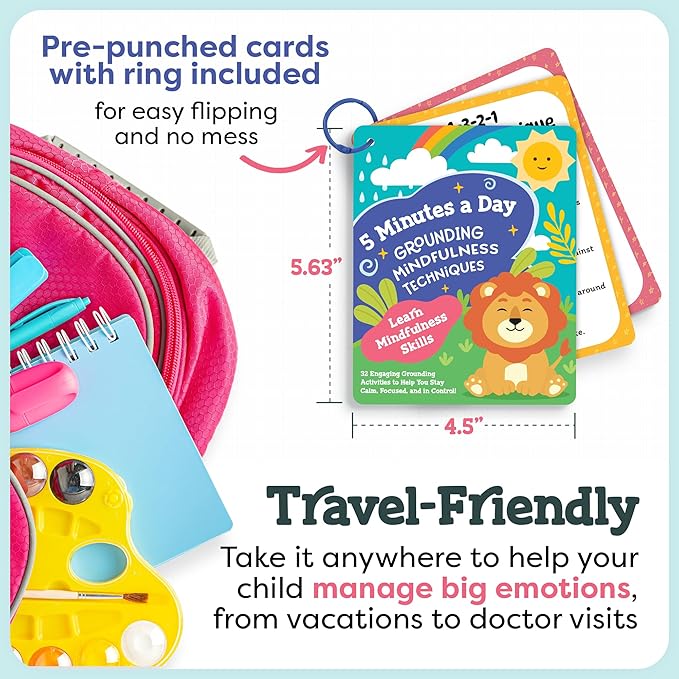 Mindfulness Cards for Kids - Social Emotional Learning Tools, Coping Skills, Self-Regulation Flash Cards, Therapy Resources, Preschool, Special Needs, ADHD, Autism, Counseling Supplies, Learning Game