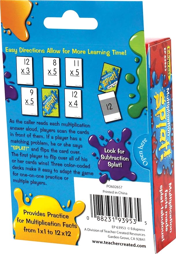 Teacher Created Resources Edupress Math Splat Game: Multiplication (EP63953)