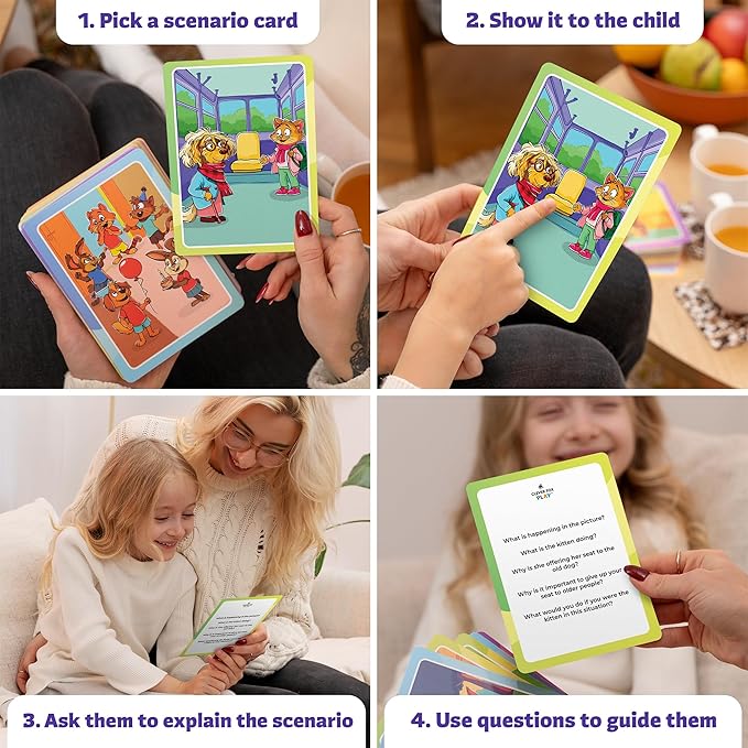 Who What Why Mega Pack Conversation Cards for Kids – Counseling & Speech Therapy Materials with 120 Picture Cards & Wh Questions – Speech Delay Learning Game – Therapeutic Counselors Play Tool Ages 4+