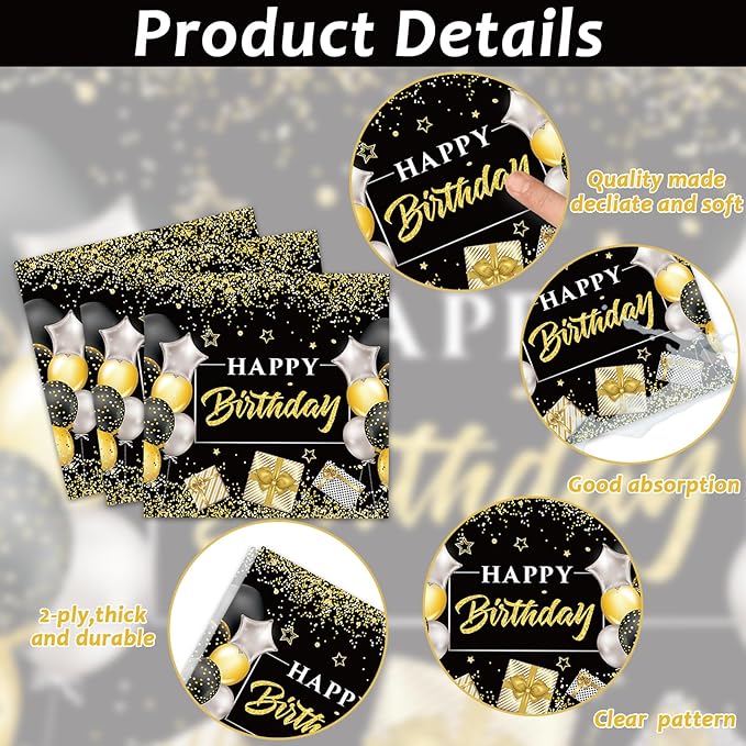 96 Pcs 18th Birthday Party Plates and Napkins Party Supplies Time To Adult 18 Years Old Birthday Party Tableware Set Black Gold 18th Birthday Decorations Favors for Boys Girls for 24 Guests
