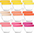 Youngever 18 Sets Baby Food Storage, 2 Ounce Baby Food Containers with Lids, 9 Pink Colors, with Lids Labels