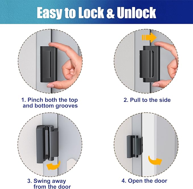 Door Reinforcement Lock Withstands 800lbs of Force - Black Extra Proof Door Lock for Kids Safety Drilling Required, Prevents Unauthorized Entry,Add a Door Security Lock for Home Safety & Privacy