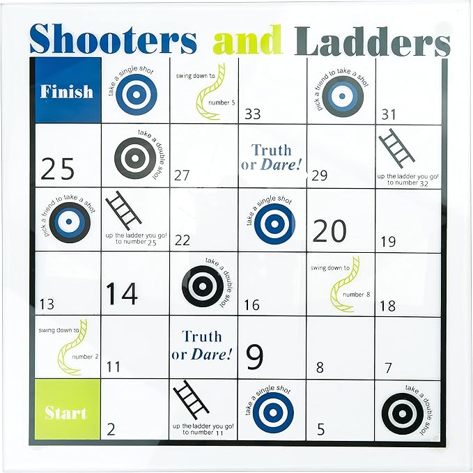 Shooters & Ladders Drinking Game - Fairly Odd Novelties - Fun Shot Glasses Party Game Gift Set