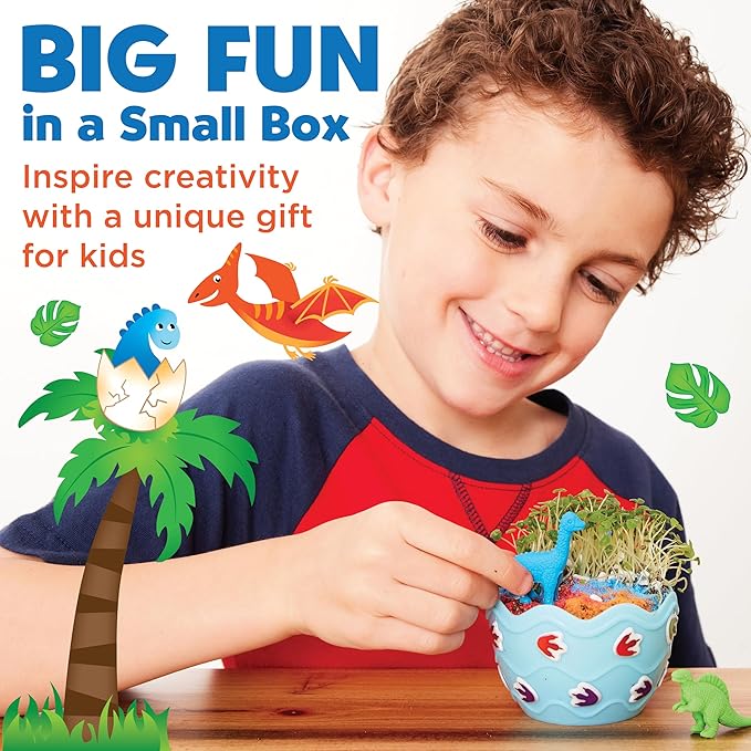 Creativity for Kids Mini Garden Dinosaur: Terrarium Kit for Kids - Dinosaur Crafts for Boys, Dinosaur Toy and Science Kit for Kids, Spring Crafts (Ages 6+)