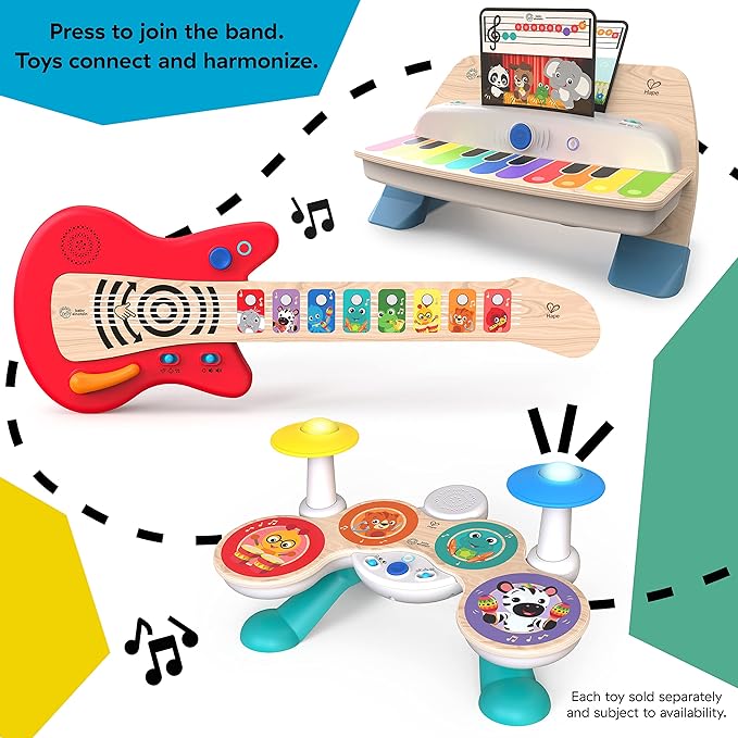 Baby Einstein Together in Tune Guitar Safe Wireless Wooden Musical Toddler Toy, Magic Touch Collection, Age 6 Months+