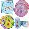 Kitchen ELEAR 103 PCS Birthday Plates Napkins Tableware My Name is Chicky Birthday Party Supplies for Boys Girls Kids for 20 Guests plus Extra 20 purple Big plates with a picture of a girl