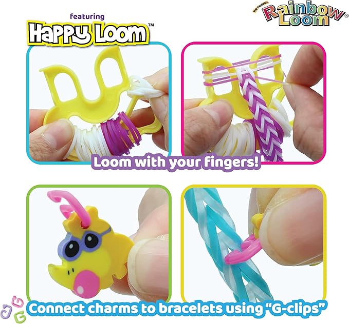Rainbow Loom® Loomi-Pals™ Mini Combo Set, Features 60 Cute Assorted Loomi-Pals Charms,1 Happy Loom, 2100 Colorful Bands All in a Carrying Case for Boys and Girls 7+