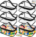 6 Packs Clear Toy Storage Bags, PVC Waterproof Toy Organizer with Zip Reusable Bags for Building Blocks, Board Game, Puzzles
