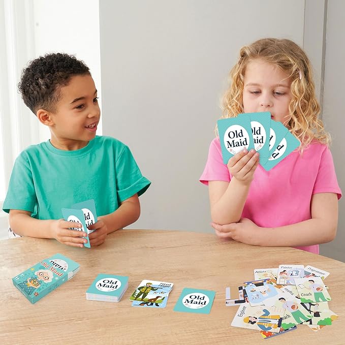 Card Games,Go Fish,Old Maid Card Game for Kids Toddler,2 Decks of Classic Fun Card Game for Game Nights and Family Gatherings,Great Gifts for Birthday Christmas Stocking Stuffers (Go Fish&Old Maid)