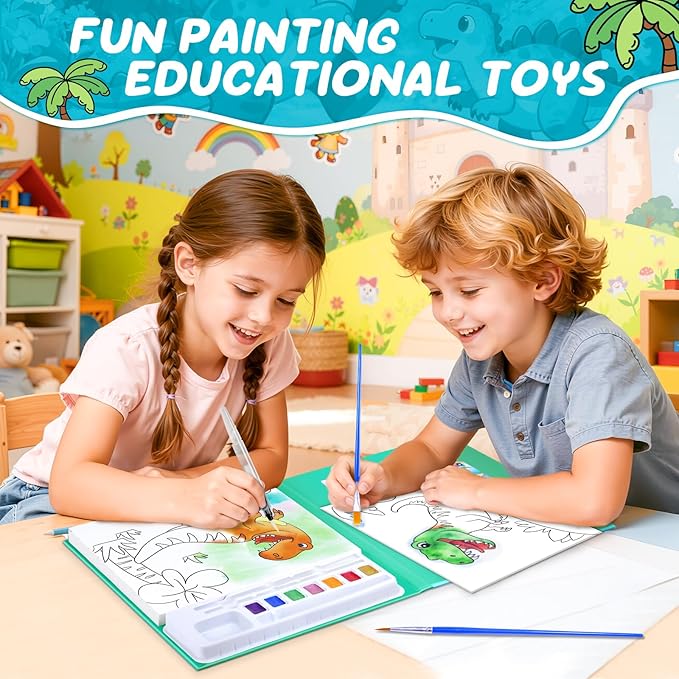 Paint with Water Coloring Books for Kids, Mess Free Watercolor Painting Kit Painting Activity for Kids Ages 3-5 4-8, Arts Crafts Drawing Gift Toy for Boy Girl