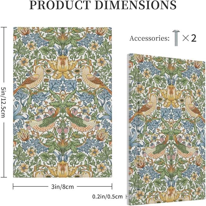 William Morris Strawberry Thrush Birds 1 Gang Light Switch Cover Electrical No Device Wall Plate Vintage Floral Flowers Plant Switchplates Decorative Faceplate for Country Home Decor