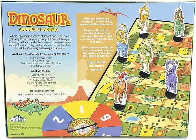 Outset Media Dinosaur Snakes and Ladders Game
