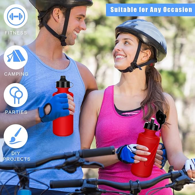 Zubebe 36 Pcs Sports Water Bottles Bulk Squeeze Reusable Bpa-free Plastic Water Bottles End of the Year Gifts Summer Gifts for Students School Travel Hiking Cycling Event Team Gift