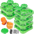 Glass Baby Food Containers (24 Pack) - 2oz Jar Container Includes Lids, Storage Tray, Dry-Erase Marker to Write On Lids - Microwave, Freezer, Dishwasher Safe - BPA & Phthalate Free Baby Food Storage
