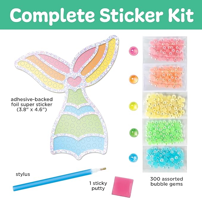 Creativity for Kids Bubble Gem Super Sticker: Mermaid, Crafts and Gifts for Girls, Mini Diamond Painting Kits for Kids, Small Mermaid Gifts and Spring Crafts, Crafts for Girls (Ages 6+)