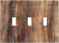 Decorative Switch Plates Vintage Rustic Brown Wood Grain 3 Gang Wall Plate Triple Toggle Light Switch Cover Faceplate Electrical Wall Panels for Bedroom Farmhouse Decor
