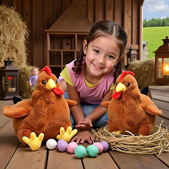 Ryttir Large Chicken Plush - 17.7" Extra Soft Chicken Stuffed Animal Hugging Pillow with Rotund Belly,Safety Nursery Decor & Sensory Comfort,Cuddle Companion for Age 0+(Birthday Gender Neutral Gift)