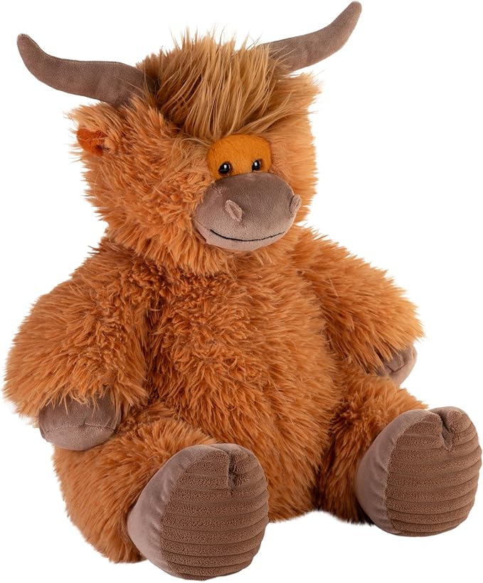 Wild Republic Snuggleluvs, Highland Cow, Weighted Stuffed Animal, 15 inches, Gift for Kids, Plush Toy, Fill is Spun Recycled Water Bottles