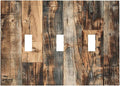 Decorative Switch Plates Rustic Brown Wood Pattern Splice Plank 3 Gang Wall Plate Triple Toggle Light Switch Cover Faceplate Electrical Wall Panels For Farmhouse Cabin Decor