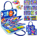 Walenty Busy Board Montessori Toys for Toddler Boy Birthday Gifts, Busy Book Sensory Learning Toys for Toddlers, Educational Activities Airplane Car Travel Toy for Boys