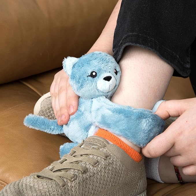 HUGIMALS Hug Babies Frankie the Cat Cute Mini Plush Stuffed Animal Bracelet for Kids | Soft & Cuddly Portable Comfort Adorable On-The-Go Companion for Travel School & Adventures Ages 2+
