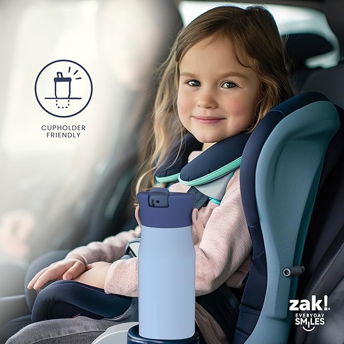 Zak Designs Barbie Harmony Water Bottle for Travel or At Home, 20oz Stainless Steel is Leak-Proof When Closed and Vacuum Insulated with Straw Lid and Carry Handle (Pink)