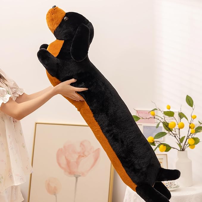 BABOLI Cuddly Dachshund Stuffed Animals Extremely Soft Plush Wiener Dog Pillow Super Cute Doxie Plushie Versatile Gifts for Birthday or Room Decor 43 Inches (XL)