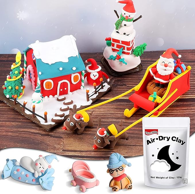 ifergoo White Air Dry Clay, Foam Magic Modeling Clay for School Art & Craft Project, Refill White Clay for Kids, Slime Supplies, Super Light & Soft, Non-Sticky, Non-Toxic, Age 3-12 Boys and Girls Gift