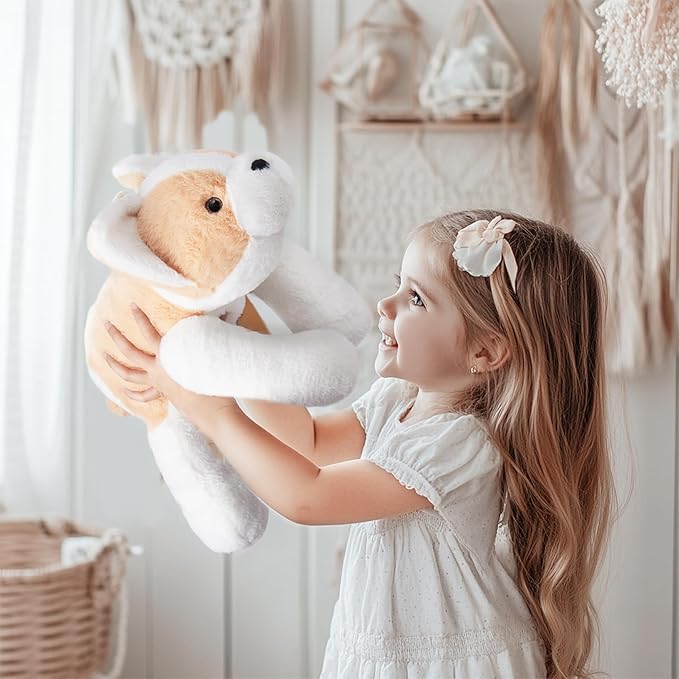 Niuniu Daddy 20" | 3.3 Pound Weighted Corgi Stuffed Animals for Kids Adults, Soft Corgi Plush Toy for Toddler Teens, Fluffy Lap Animal Body Pillow with All Ages for Present Christmas Easter Birthday