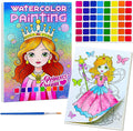 JUNQIU Water Color Paint Sets for Kids, Watercolor Painting Coloring Books for Toddlers, Paint with Water Books for Kids Ages 4-8, Art Craft Kits for Girls Boys Drawing with Brush