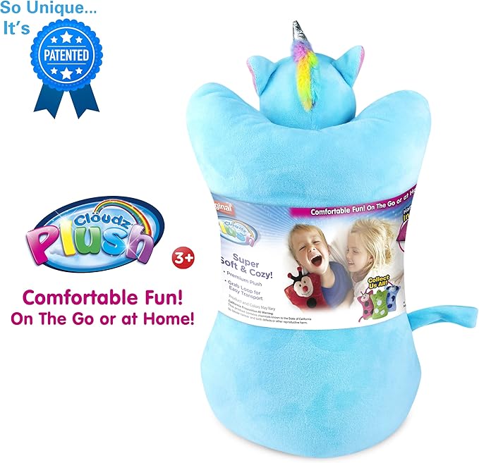 Cloudz Plush On Hand Kids Travel Pillow Pal - Unicorn
