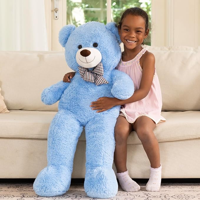 MaoGoLan Giant Teddy Bear Plush Toy - Ultra Soft & Cute Large Stuffed Animal 39 inches, Perfect for Baby Showers, Birthdays, Valentine Day Gifts (Kids, Couples, Family),Blue