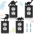 Peryiter 4 Pcs Dinosaur Light Switch Cover Wall Plate Outlet Single Toggle Light Switch Plates Cover for Home Kitchen Bedroom Decor