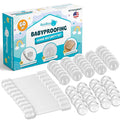 Booboo (60 Pack) Child Safety Baby Proofing Kit | x10 Cabinet Drawer Locks, x20 Corner Guards, x30 Outlet Covers | Baby Proof Your Home & Kitchen with No Trapped Fingers | No Tools Needed