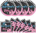 24 Guests Burnouts or Bows Gender Reveal Paper Plates Napkins Gender Reveal Party Decorations Baby Shower Party Supplies Disposable Dinner Tableware Set for Birthday Boys or Girls Serve 24