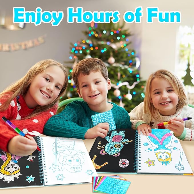 FUNNYB&G Foil Art Crafts for Kids Ages 4-8: Mother's Day 2026, Birthday Gift for Girls, Art and Crafts Supplies, Party Favors, Creative Toys for Girls 4 5 6 7 8 9 Years Old(Winter)