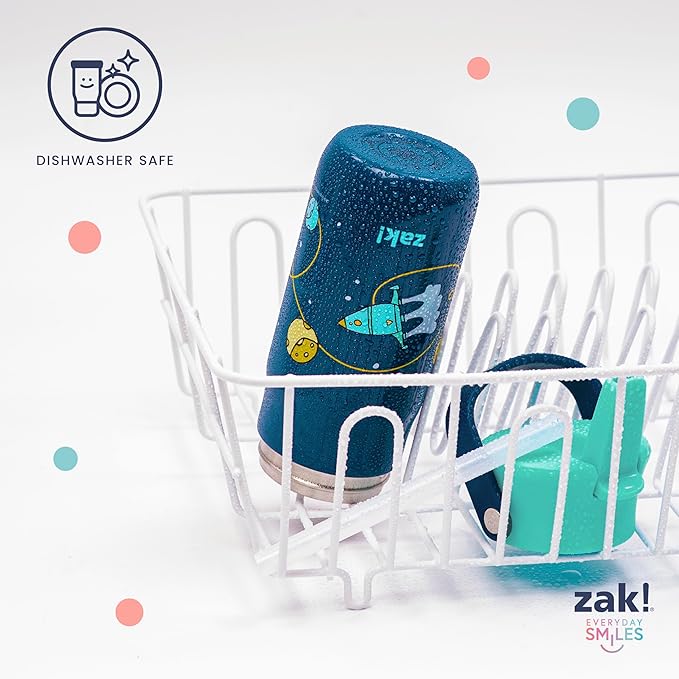 Zak Designs Harmony Kid Water Bottle Benefiting St. Jude, For Travel or At Home, 14oz Stainless Steel is Leak-Proof When Closed and Vacuum Insulated (Space)