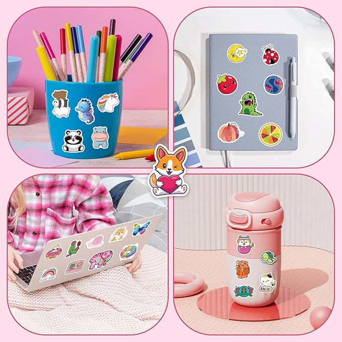 200Pcs Water Bottle Stickers for Kids Teens, Waterproof Vinyl Stickers, Stickers for Kids Classroom Decor, Teacher Supplies & Classroom Must Haves